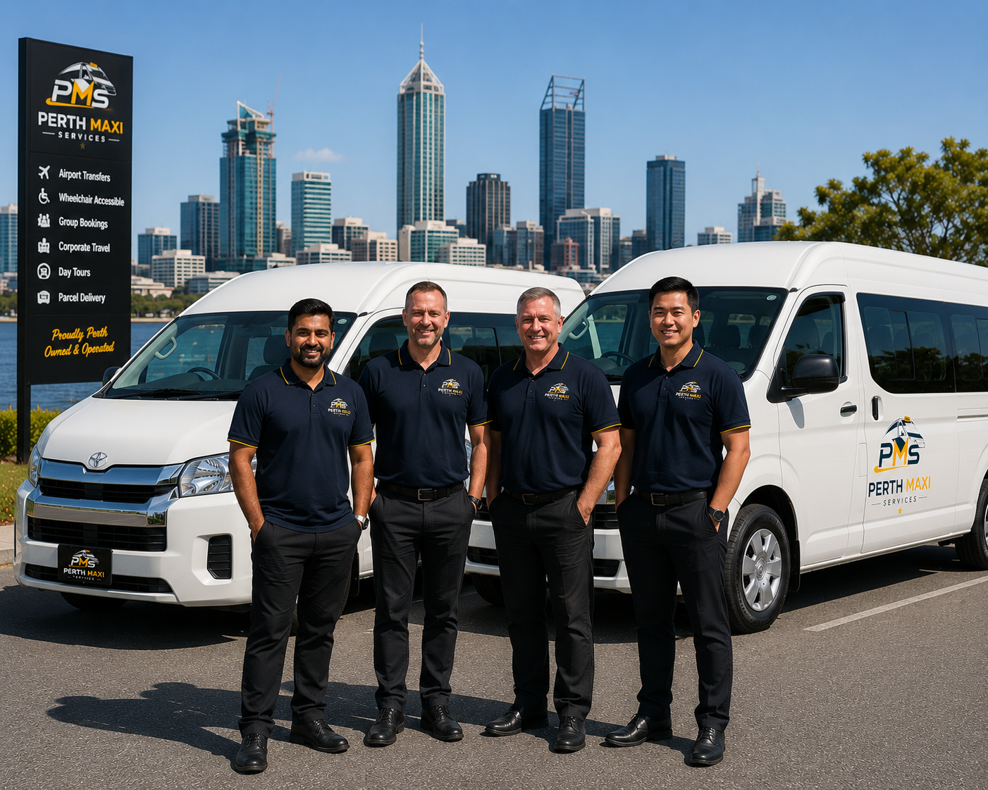 Perth Maxi Services professional drivers and fleet