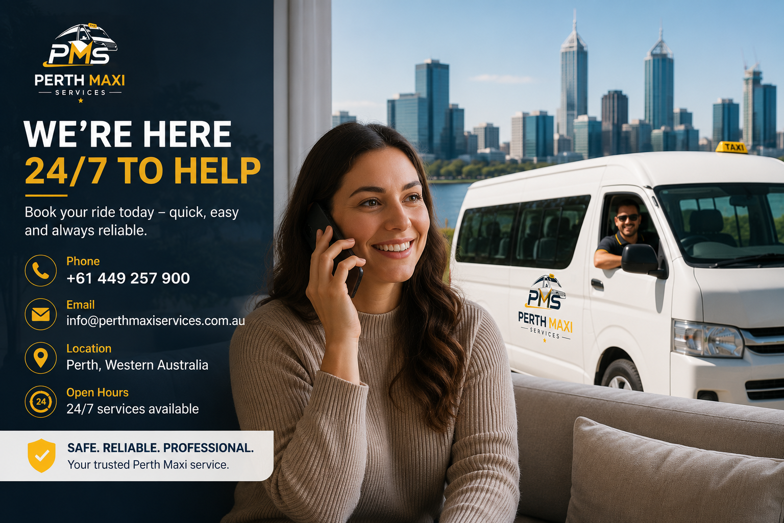 Contact Perth Maxi Services for taxi bookings